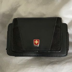 Swiss mobility case. Fits onto belt, and has a loop for a lanyard or strap.